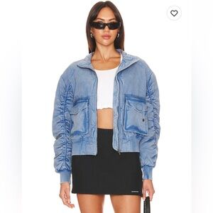 NWT We The Free Flying High Denim Bomber Jacket